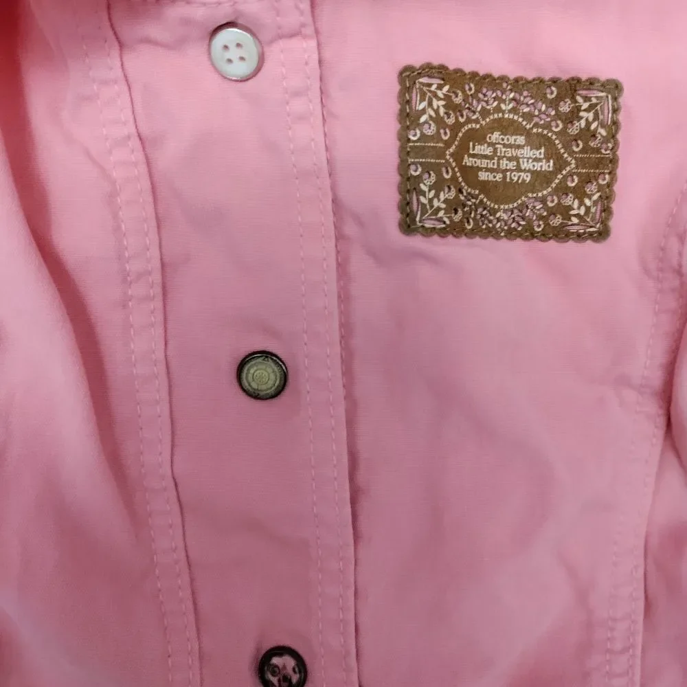 Girls size 12 months light pink canvas jacket lined Vintage